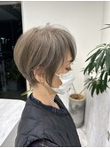 大人美人ショート/レイヤーカット/白髪ぼかし/博多