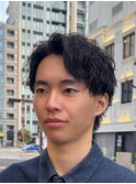 色気パーマビジネスマンニュアンスパーマフェザーパーマ眉毛