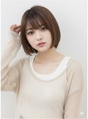 earthショートレイヤーボブミルクティー丸みショートボブ