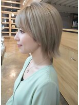 ヘアールーム シープス(hair room sheeps)&nbsp;ハイトーンベージュ×ショートウルフ