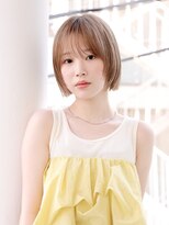 エムスラッシュ 横浜元町店(M.SLASH)&nbsp;切りっぱなし/透けバング/パールベージュ/ミニボブ/元町