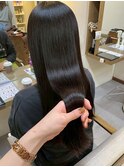 艶髪ストレート/髪質改善/ロング/ダークグレージュ