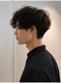 メンズスパイラルパーマ/ニュアンスパーマ/束感ショート