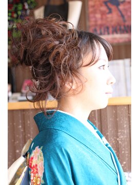 オーバーキャプテンネイキッド(OVER CAPTAIN NAKED) スパイラル編み込みＭＩＸ清楚アップ（着物へアセット）