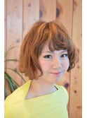 キュートで柔らかなアシメボブ