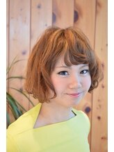 ヘアーズ和(Hair's) キュートで柔らかなアシメボブ