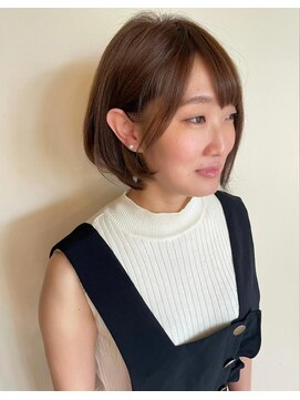 トップヘアーラウンジ 知立(TOP HAIR Lounge) 耳かけが可愛い、ショートボブ/ことりベージュ/ヘルシースタイル