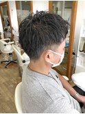 MEN'S HAIR  センターパート ツイストスパイラル コンマヘア