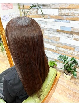 ハウオリ ヘアーワークス(Hauoli hair works) くすみ深みカラー、インディゴ×カカオブラウン