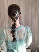 結婚式お呼ばれ/ヘアアレンジ/ロング/編み込み