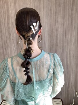 ザ サロン(the salon) 結婚式お呼ばれ/ヘアアレンジ/ロング/編み込み