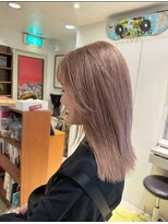 リブロ 三軒茶屋(LIBRO)&nbsp;ウェーブミディアムショートボブ 前髪なしブリーチなしカラー
