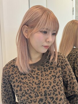 ビューブルー 亀戸錦糸町(VIEW BLUE) 美髪カールシアーカラーピンクブラウンエアリーロングセミディ