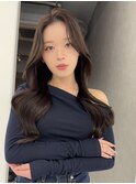 透明感グレージュ×くびれ巻きで大人っぽいスタイル
