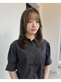 オリーブベージュ/赤み消しカラー/艶カラー/レイヤーカット