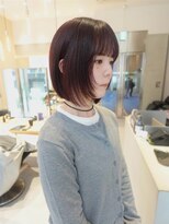 ガリカ 横浜(Gallica) ワインレッド×ラベンダーブラウンのつやボブ