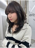レイヤーカット／グレージュ/オリーブ