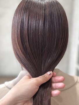 シベル(sibell) 暗髪ストレートロングレイヤーミディアム髪質改善ストレートヘア