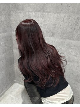 ルイス(L'wis) ワインレッド学割U24ケアブリーチ渋谷10代20代30代赤髪ボルドー