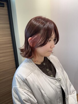 リールヘアー 大野城店(rire hair) レイヤーボブ/ピンクブラウン/インナーカラー