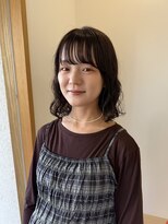 ヘアデザイン ディクト(hair design D.c.t)&nbsp;ボブパーマ　パーマボブ　ボブ　前髪パーマ　前髪　秋カラー