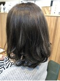 大人可愛いゆるふわボブ