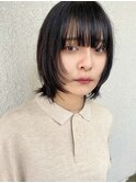 ウルフカット ウルフボブ ワイドバング くびれミディ