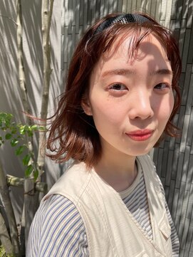 エミュ 天文館店(eMu) 切りっぱなしボブ×チェリーピンク