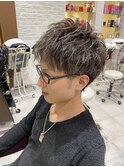 MEN'S HAIR ハイライト×無造作マッシュ