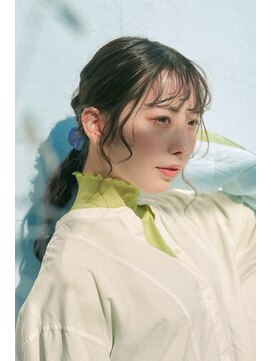 アバーブ ギンザ(Above Ginza) ローポニー＊お呼ばれ結婚式二次会ハーフアップ編み込み