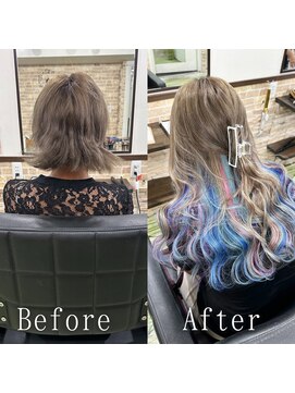 あるじゃんすー 京都店 ユニコーンカラー#シールエクステ#インナーカラー#韓国#京都