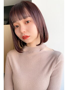 クロ 沼袋(kulo) ロブヘア/オリーブベージュ/レイヤーロング/鎖骨ミディアム