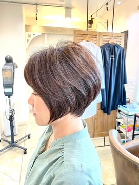 ボタニカル(BOTANICAL) 大人可愛いひし形マッシュショートベージュブラウン20代30代40代