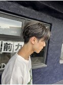 センターパート×毛流れパーマ×メッシュ