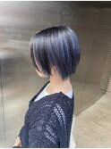 ブラック×ブルーのアンブレラカラー
