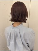 ぱつっと外ハネボブとピンクベージュ
