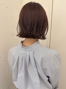 カウチ 板橋本町店(kauti) ぱつっと外ハネボブとピンクベージュ