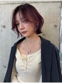 原宿ブリーチなしダブルカラーミルクティーベージュレイヤーボブ