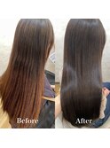 髪質改善艶髪カラー[縮毛矯正]