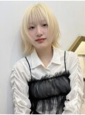 ブロンド金髪 フェイスレイヤーボブ似合わせ小顔t623