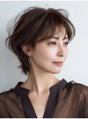 白髪ぼかし似合わせ大人ショート30代40代50代60代◎