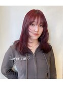 韓国へア/レイヤー/顔周り/ボブ/透明感カラー