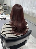 ダブルカラー 暖色カラー レッド ワインレッド