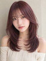 カミラボ(KAMI LABO) 韓国風レイヤー 顔周りカット ピンクベージュ 艶カラー 髪質改善