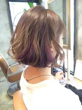 サロンドミルク 原宿(salon de MiLK) 【サロンドミルク原宿】前下がりボブ×ラベンダーハイライト