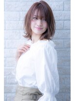 ヘアーアートシフォン 川口東口店(hair art chiffon)&nbsp;ことりベージュor黒髪のウォーターフォールの毛先パーマボブ