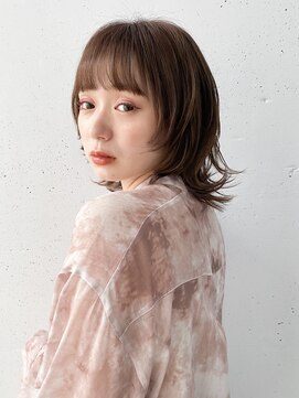 シュリット(schritt) ミディアム/マッシュウルフ*ブリーチなしマロンベージュmomoko