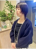 大人美人イメチェンウルフマッシュボブこなれヘアパープルカラー