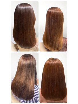 美容室フルール 艶感♪髪質改善カラー大人可愛いグレージュハイライトロング