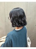 しっかりめボブパーマ×暗髪カラー